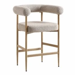 Fulbourn Taupe Boucle Counter Stool β Tubular Back with Natural Wood Effect Legs 15 Fulbourn Taupe Boucle Counter Stool β Tubular Back with Natural Wood Effect Legs -Daals Store BCH 2171 TAUPE BOUCLE NAT WB2