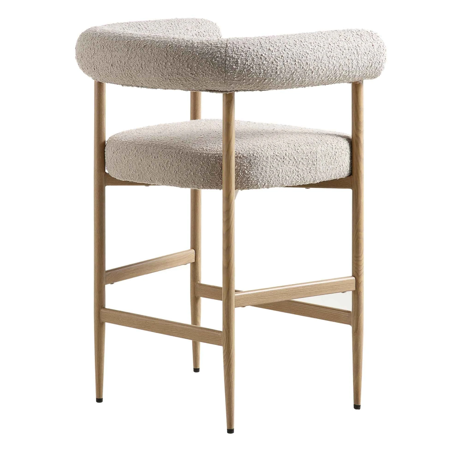 Fulbourn Taupe Boucle Counter Stool β Tubular Back with Natural Wood Effect Legs 7 Fulbourn Taupe Boucle Counter Stool β Tubular Back with Natural Wood Effect Legs - Image 7