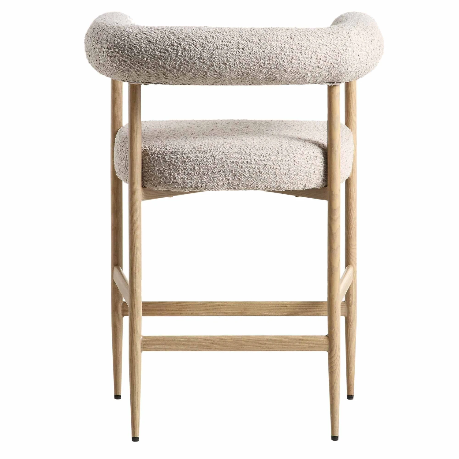 Fulbourn Taupe Boucle Counter Stool β Tubular Back with Natural Wood Effect Legs 8 Fulbourn Taupe Boucle Counter Stool β Tubular Back with Natural Wood Effect Legs - Image 8