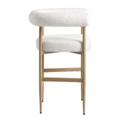 Fulbourn White Boucle & Natural Wood Effect Counter Stool - Modern Tubular Back Dining Chair 17 Fulbourn White Boucle & Natural Wood Effect Counter Stool - Modern Tubular Back Dining Chair -Daals Store BCH 2171 WHITE BOUCLE NAT WB3