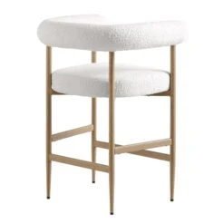 Fulbourn White Boucle & Natural Wood Effect Counter Stool - Modern Tubular Back Dining Chair 18 Fulbourn White Boucle & Natural Wood Effect Counter Stool - Modern Tubular Back Dining Chair -Daals Store BCH 2171 WHITE BOUCLE NAT WB4