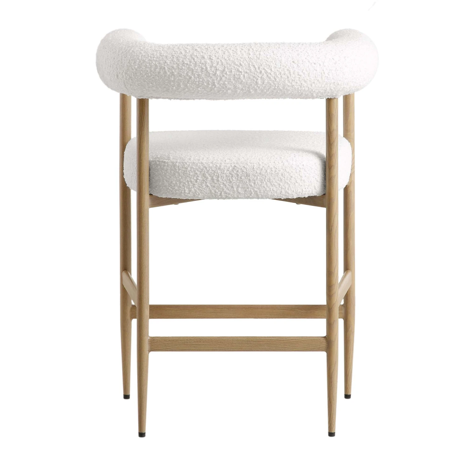 Fulbourn White Boucle & Natural Wood Effect Counter Stool - Modern Tubular Back Dining Chair 8 Fulbourn White Boucle & Natural Wood Effect Counter Stool - Modern Tubular Back Dining Chair - Image 8