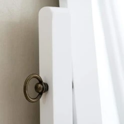 1-Drawer White Dressing Table With Stool & Single Square Mirror 14 1-Drawer White Dressing Table With Stool & Single Square Mirror -Daals Store BF021WHITE scene5