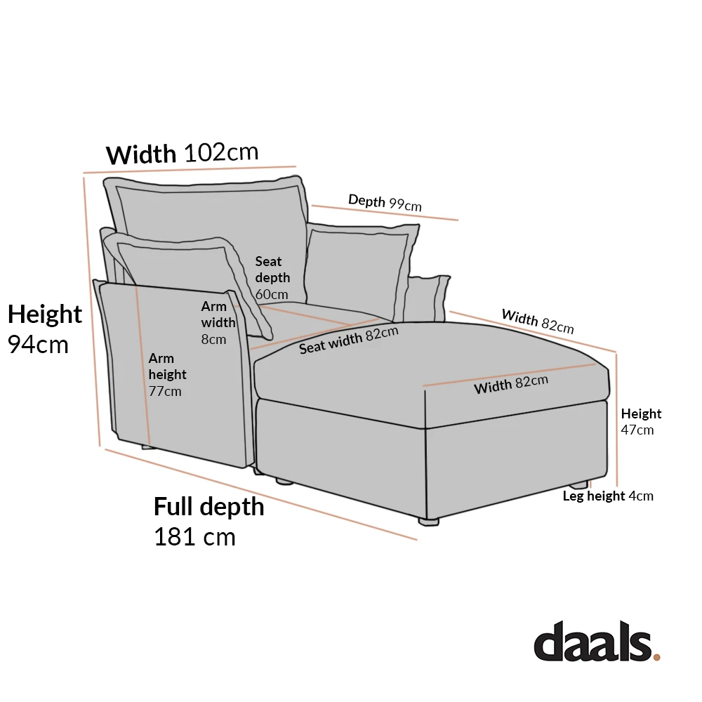 Byron Pillow Edge Beige Fabric Modular Sofa, 1-Seater Chaise 5 Byron Pillow Edge Beige Fabric Modular Sofa, 1-Seater Chaise - Image 5