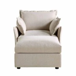 Byron Pillow Edge Beige Fabric Modular Sofa, 1-Seater Chaise 17 Byron Pillow Edge Beige Fabric Modular Sofa, 1-Seater Chaise -Daals Store BOSF 7053 BEIGE FAB 1STCHAISE WB4