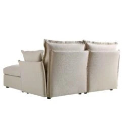 Byron Pillow Edge Beige Fabric Modular Sofa, 2-Seater Chaise -Daals Store BOSF 7053 BEIGE FAB 2STCHAISE WB7