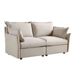 Byron Pillow Edge Beige Fabric Modular Sofa, 2-Seater -Daals Store BOSF 7053 BEIGE FAB 2ST WB2