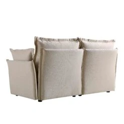 Byron Pillow Edge Beige Fabric Modular Sofa, 2-Seater -Daals Store BOSF 7053 BEIGE FAB 2ST WB5