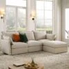 Byron Pillow Edge Beige Fabric Modular Sofa, 3-Seater Chaise -Daals Store BOSF 7053 BEIGE FAB 3STCHAISE main