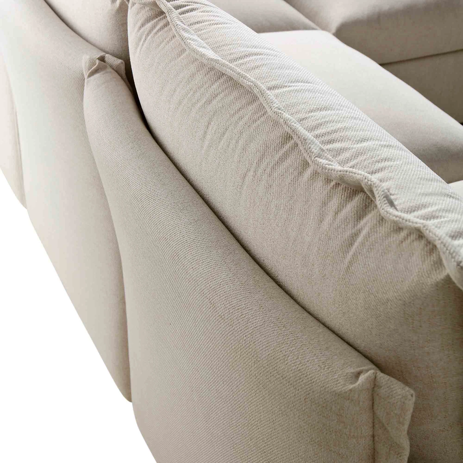 Byron Pillow Edge Beige Fabric Modular Sofa, 3-Seater 12 Byron Pillow Edge Beige Fabric Modular Sofa, 3-Seater - Image 12