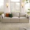 Byron Pillow Edge Beige Fabric Modular Sofa, 3-Seater -Daals Store BOSF 7053 BEIGE FAB 3ST main