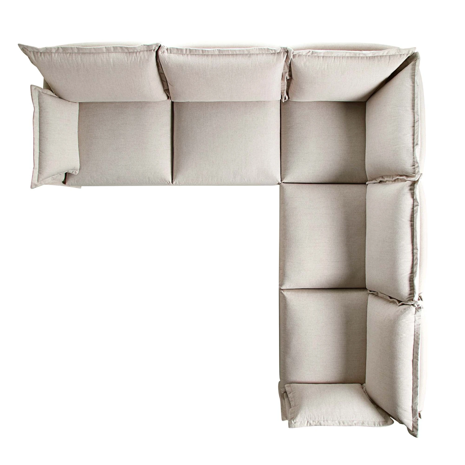 Byron Pillow Edge Beige Fabric Modular Sofa, 5-Seater Corner 7 Byron Pillow Edge Beige Fabric Modular Sofa, 5-Seater Corner - Image 7