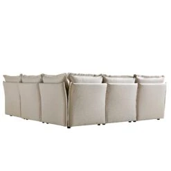 Byron Pillow Edge Beige Fabric Modular Sofa, 5-Seater Corner 17 Byron Pillow Edge Beige Fabric Modular Sofa, 5-Seater Corner -Daals Store BOSF 7053 BEIGE FAB 5STCORNER WB5