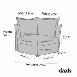 Byron Pillow Edge Moss Green Velvet Modular Sofa, 1-Seater Corner -Daals Store BOSF 7053 CORNER CHART