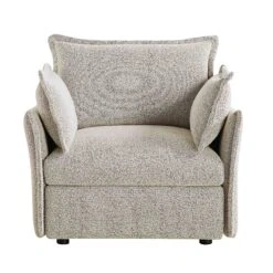 Byron Pillow Edge Mist Grey Boucle Modular Sofa, 1-Seater -Daals Store BOSF 7053 GREY BOU 1ST WB1