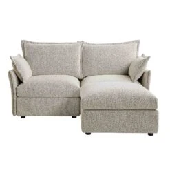 Byron Pillow Edge Mist Grey Boucle Modular Sofa, 2-Seater Chaise 15 Byron Pillow Edge Mist Grey Boucle Modular Sofa, 2-Seater Chaise -Daals Store BOSF 7053 GREY BOU 2STCHAISE WB2