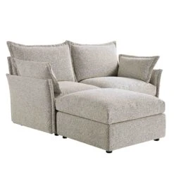 Byron Pillow Edge Mist Grey Boucle Modular Sofa, 2-Seater Chaise 17 Byron Pillow Edge Mist Grey Boucle Modular Sofa, 2-Seater Chaise -Daals Store BOSF 7053 GREY BOU 2STCHAISE WB3