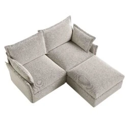 Byron Pillow Edge Mist Grey Boucle Modular Sofa, 2-Seater Chaise 19 Byron Pillow Edge Mist Grey Boucle Modular Sofa, 2-Seater Chaise -Daals Store BOSF 7053 GREY BOU 2STCHAISE WB5