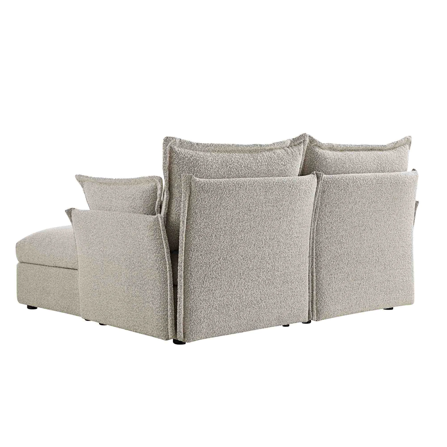 Byron Pillow Edge Mist Grey Boucle Modular Sofa, 2-Seater Chaise 11 Byron Pillow Edge Mist Grey Boucle Modular Sofa, 2-Seater Chaise - Image 11