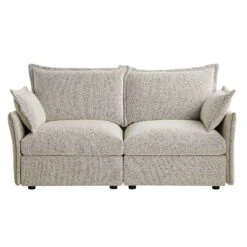 Byron Pillow Edge Mist Grey Boucle Modular Sofa, 2-Seater -Daals Store BOSF 7053 GREY BOU 2ST WB1