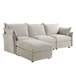 Byron Pillow Edge Mist Grey Boucle Modular Sofa, 3-Seater Chaise 15 Byron Pillow Edge Mist Grey Boucle Modular Sofa, 3-Seater Chaise -Daals Store BOSF 7053 GREY BOU 3STCHAISE WB2