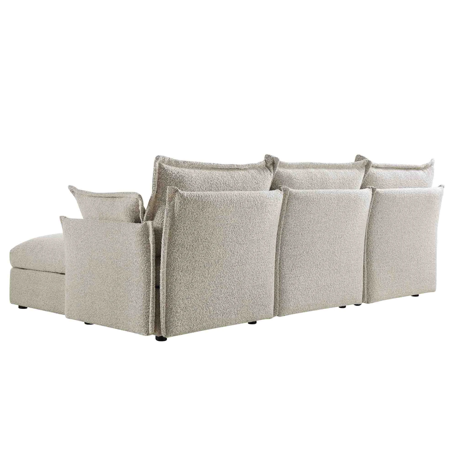 Byron Pillow Edge Mist Grey Boucle Modular Sofa, 3-Seater Chaise 11 Byron Pillow Edge Mist Grey Boucle Modular Sofa, 3-Seater Chaise - Image 11