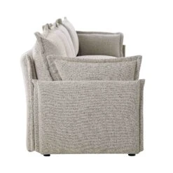 Byron Pillow Edge Mist Grey Boucle Modular Sofa, 4-Seater -Daals Store BOSF 7053 GREY BOU 4ST WB6