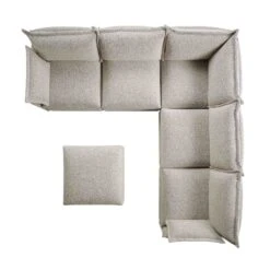 Byron Pillow Edge Mist Grey Boucle Modular Sofa, 5-Seater Corner & Stool Set 15 Byron Pillow Edge Mist Grey Boucle Modular Sofa, 5-Seater Corner & Stool Set -Daals Store BOSF 7053 GREY BOU 5STCORNERSTOOLSET WB4