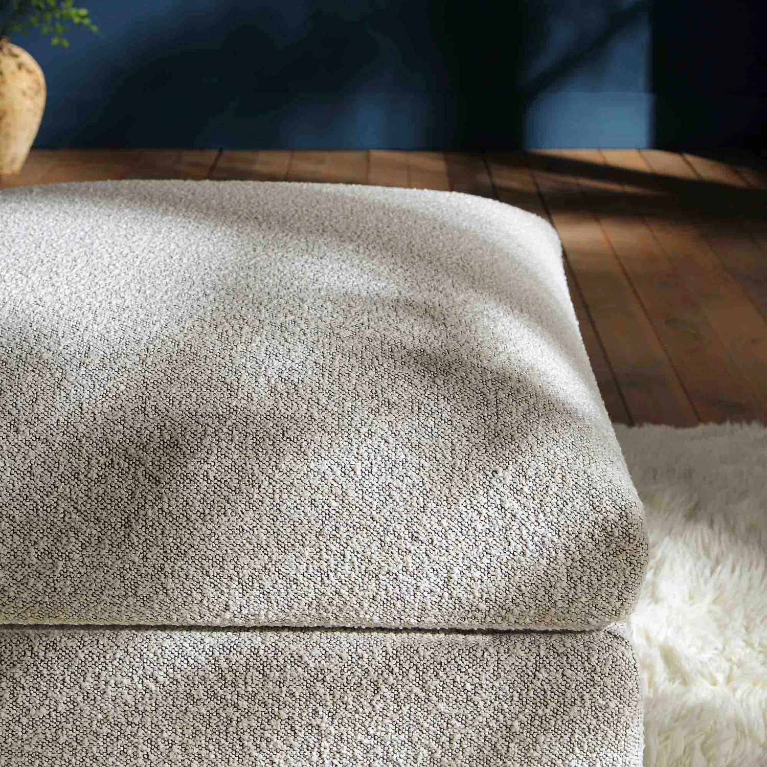 Byron Mist Grey Boucle Pouffe 3 Byron Mist Grey Boucle Pouffe - Image 3