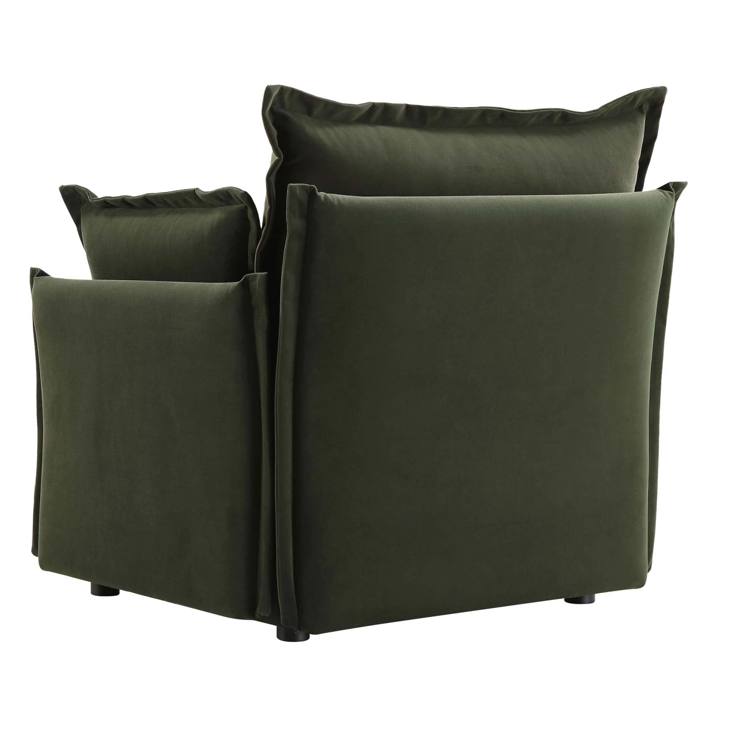 Byron Pillow Edge Moss Green Velvet Modular Sofa, 1-Seater 9 Byron Pillow Edge Moss Green Velvet Modular Sofa, 1-Seater - Image 9