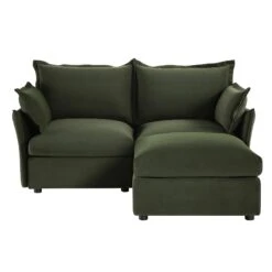 Byron Pillow Edge Moss Green Velvet Modular Sofa, 2-Seater Chaise -Daals Store BOSF 7053 MOSS VEL 2STCHAISE WB1