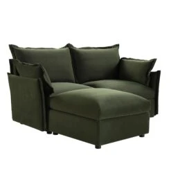 Byron Pillow Edge Moss Green Velvet Modular Sofa, 2-Seater Chaise -Daals Store BOSF 7053 MOSS VEL 2STCHAISE WB3