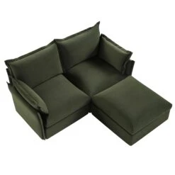 Byron Pillow Edge Moss Green Velvet Modular Sofa, 2-Seater Chaise -Daals Store BOSF 7053 MOSS VEL 2STCHAISE WB5