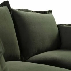 Byron Pillow Edge Moss Green Velvet Modular Sofa, 2-Seater -Daals Store BOSF 7053 MOSS VEL 2ST detail1