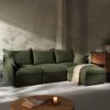 Byron Pillow Edge Moss Green Velvet Modular Sofa, 3-Seater Chaise -Daals Store BOSF 7053 MOSS VEL 3STCHAISE main