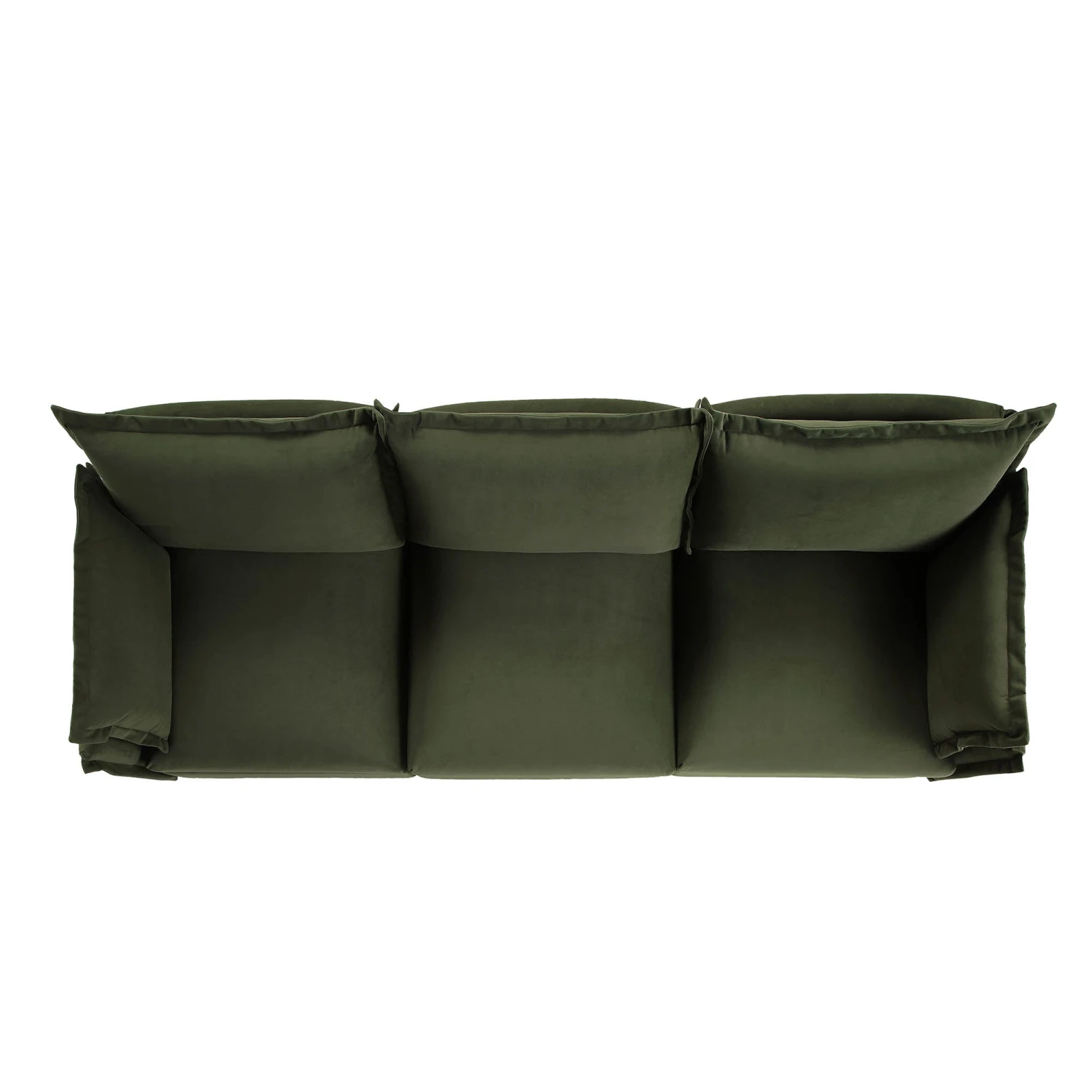 Byron Pillow Edge Moss Green Velvet Modular Sofa, 3-Seater 6 Byron Pillow Edge Moss Green Velvet Modular Sofa, 3-Seater - Image 6