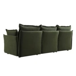 Byron Pillow Edge Moss Green Velvet Modular Sofa, 3-Seater 17 Byron Pillow Edge Moss Green Velvet Modular Sofa, 3-Seater -Daals Store BOSF 7053 MOSS VEL 3ST WB6