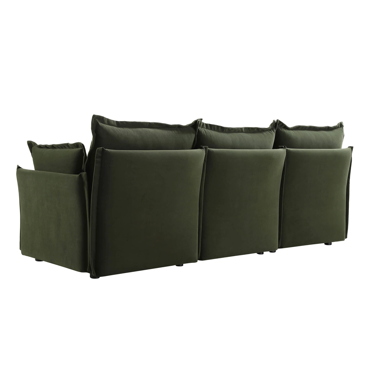Byron Pillow Edge Moss Green Velvet Modular Sofa, 3-Seater 9 Byron Pillow Edge Moss Green Velvet Modular Sofa, 3-Seater - Image 9