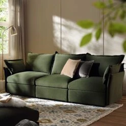 Byron Pillow Edge Moss Green Velvet Modular Sofa, 3-Seater 10 Byron Pillow Edge Moss Green Velvet Modular Sofa, 3-Seater -Daals Store BOSF 7053 MOSS VEL 3ST scene1