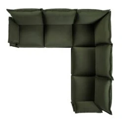 Byron Pillow Edge Moss Green Velvet Modular Sofa, 5-Seater Corner -Daals Store BOSF 7053 MOSS VEL 5STCORNER WB2