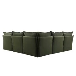 Byron Pillow Edge Moss Green Velvet Modular Sofa, 5-Seater Corner -Daals Store BOSF 7053 MOSS VEL 5STCORNER WB5