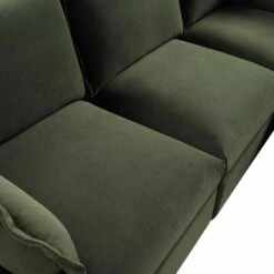 Byron Pillow Edge Moss Green Velvet Modular Sofa, 5-Seater Corner -Daals Store BOSF 7053 MOSS VEL 5STCORNER detail1