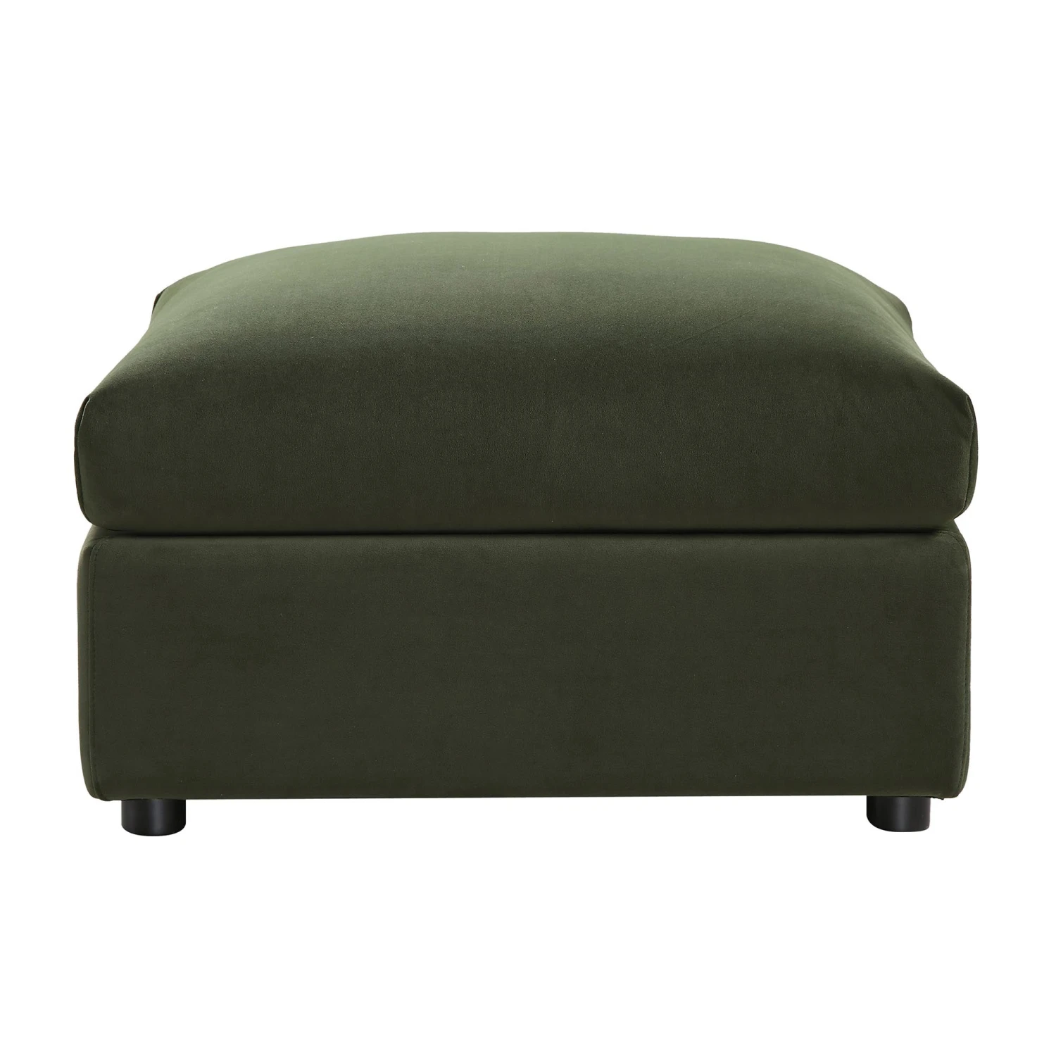 Byron Moss Green Velvet Fabric Pouffe 4 Byron Moss Green Velvet Fabric Pouffe - Image 4