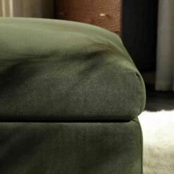 Byron Moss Green Velvet Fabric Pouffe 8 Byron Moss Green Velvet Fabric Pouffe -Daals Store BOSF 7053 MOSS VEL STOOL scene2