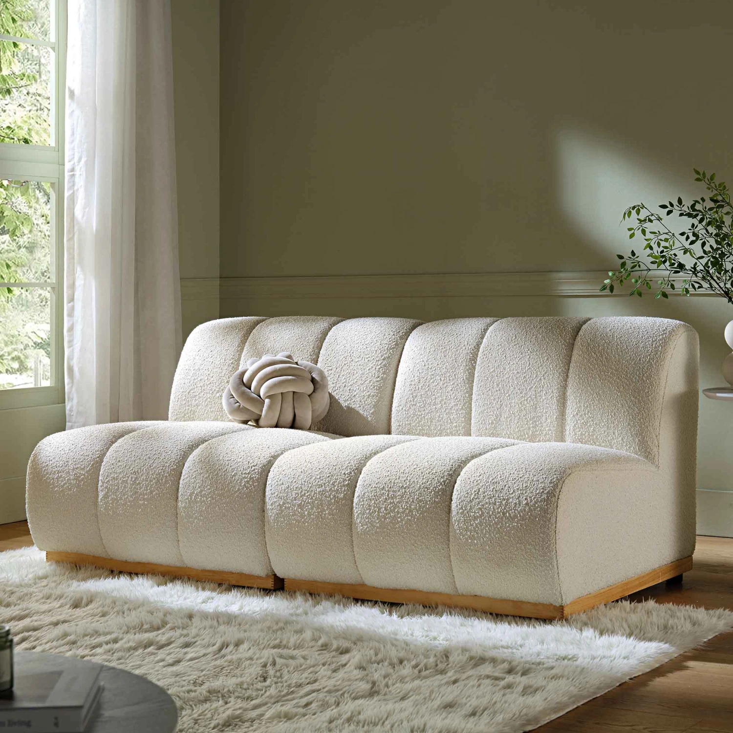 Granvia Ecru Boucle Modular Sofa, 2-Seater Sofa 1 Granvia Ecru Boucle Modular Sofa, 2-Seater Sofa