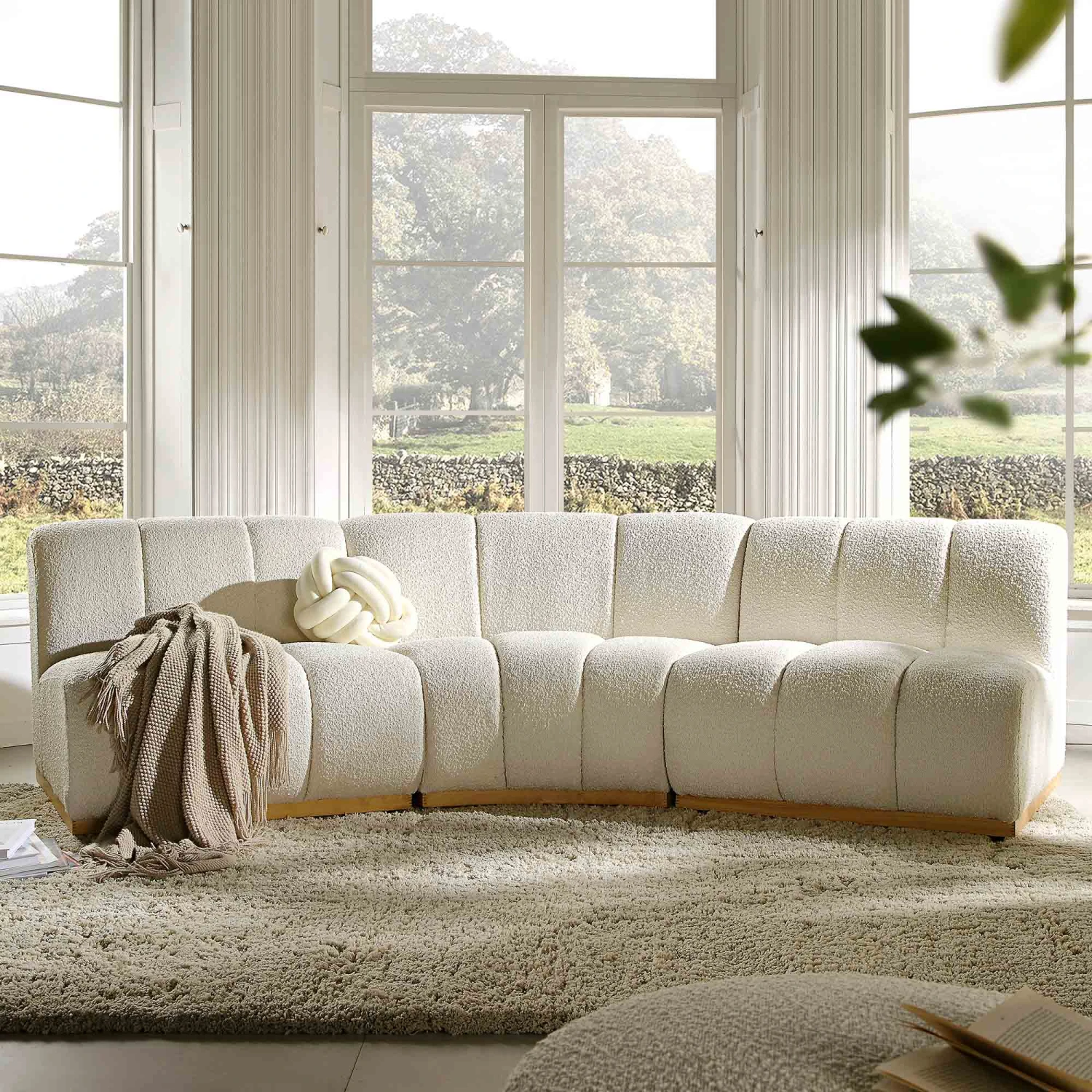 Granvia Ecru Boucle Modular Sofa, 3-Seater Corner Sofa 2 Granvia Ecru Boucle Modular Sofa, 3-Seater Corner Sofa - Image 2