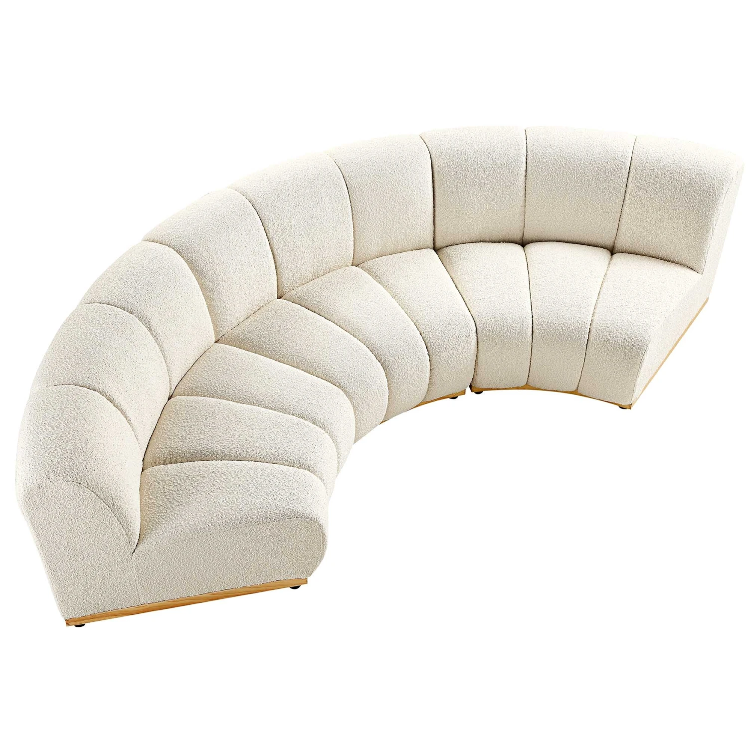 Granvia Ecru Boucle Modular Sofa, 3-Seater Curved Sofa 5 Granvia Ecru Boucle Modular Sofa, 3-Seater Curved Sofa - Image 5