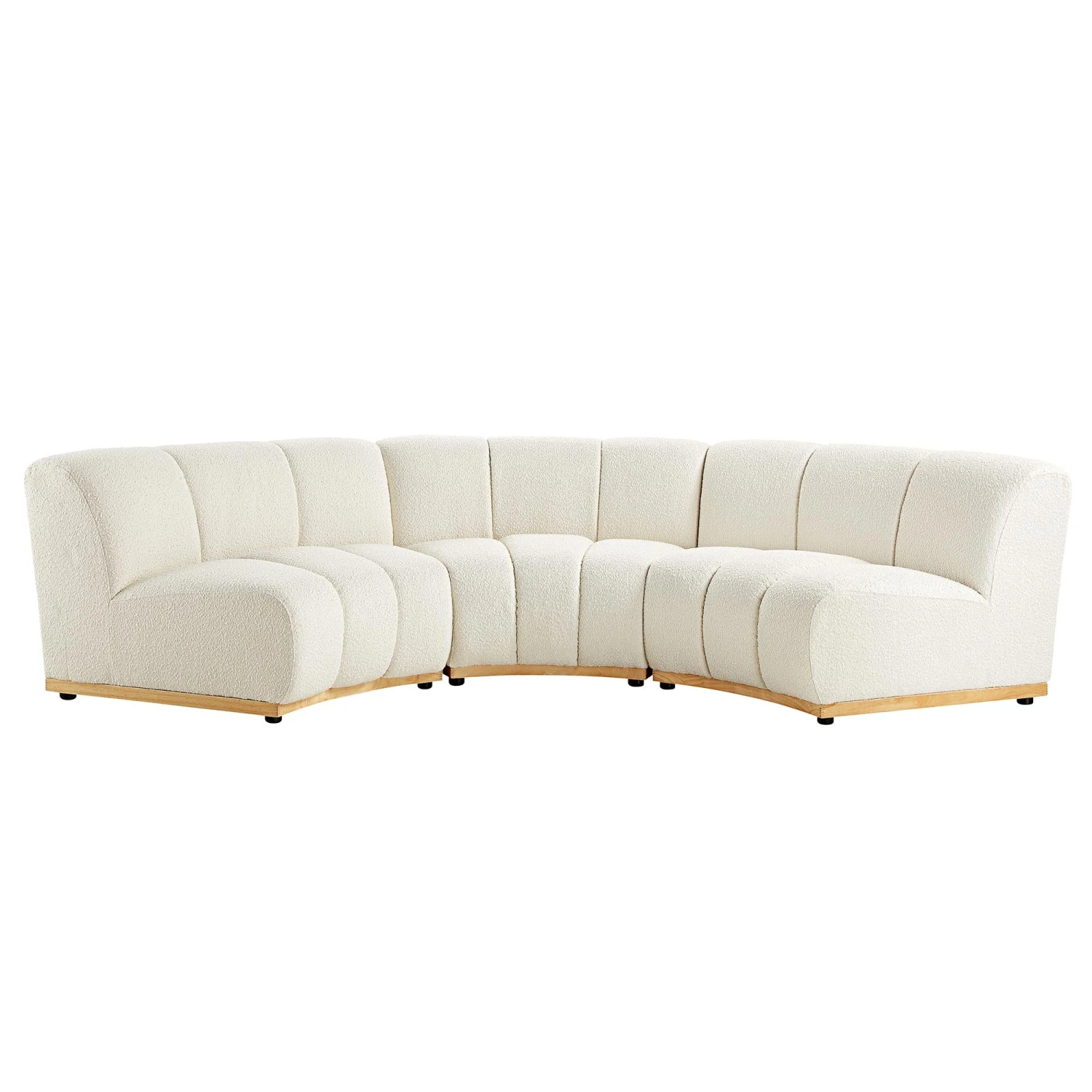 Granvia Ecru Boucle Modular Sofa, 3-Seater Curved Sofa 7 Granvia Ecru Boucle Modular Sofa, 3-Seater Curved Sofa - Image 7