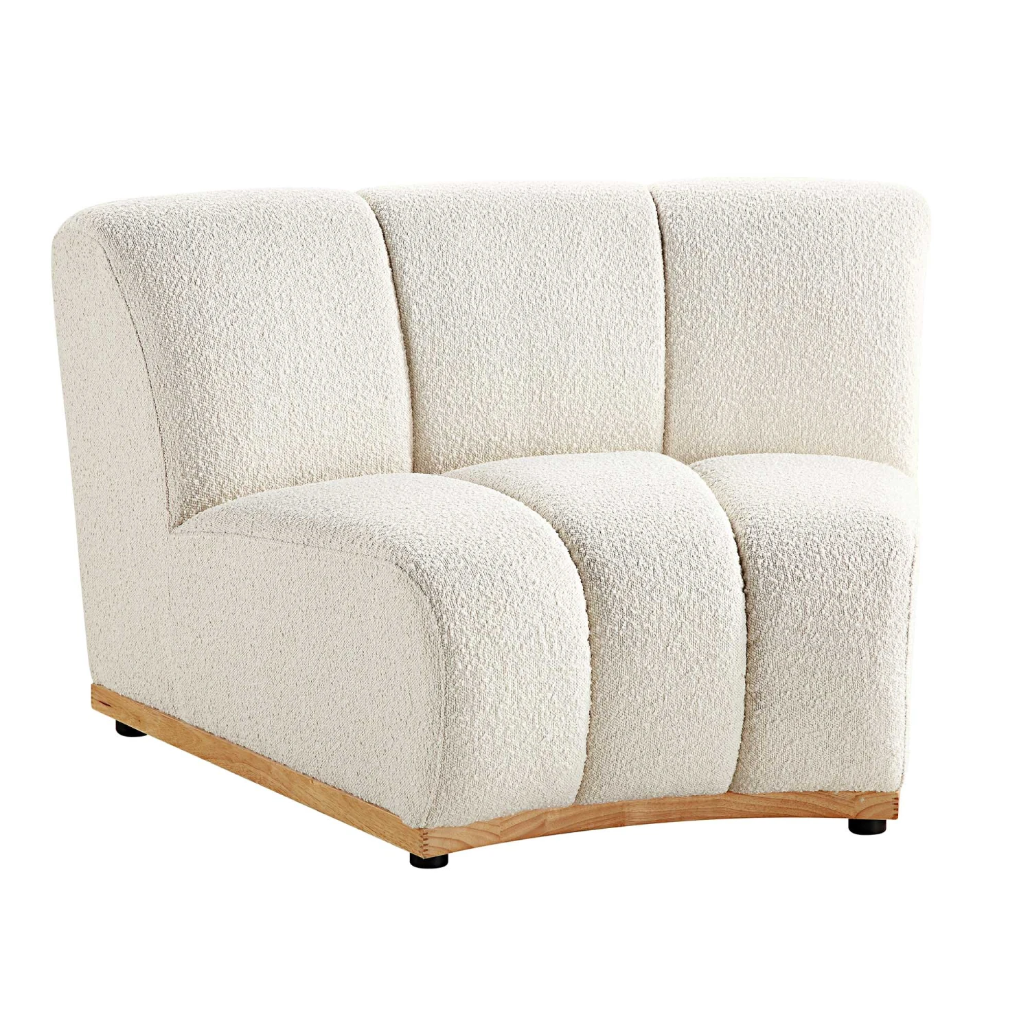 Granvia Ecru Boucle Modular Sofa, 1-Seater Curved Sofa 5 Granvia Ecru Boucle Modular Sofa, 1-Seater Curved Sofa - Image 5