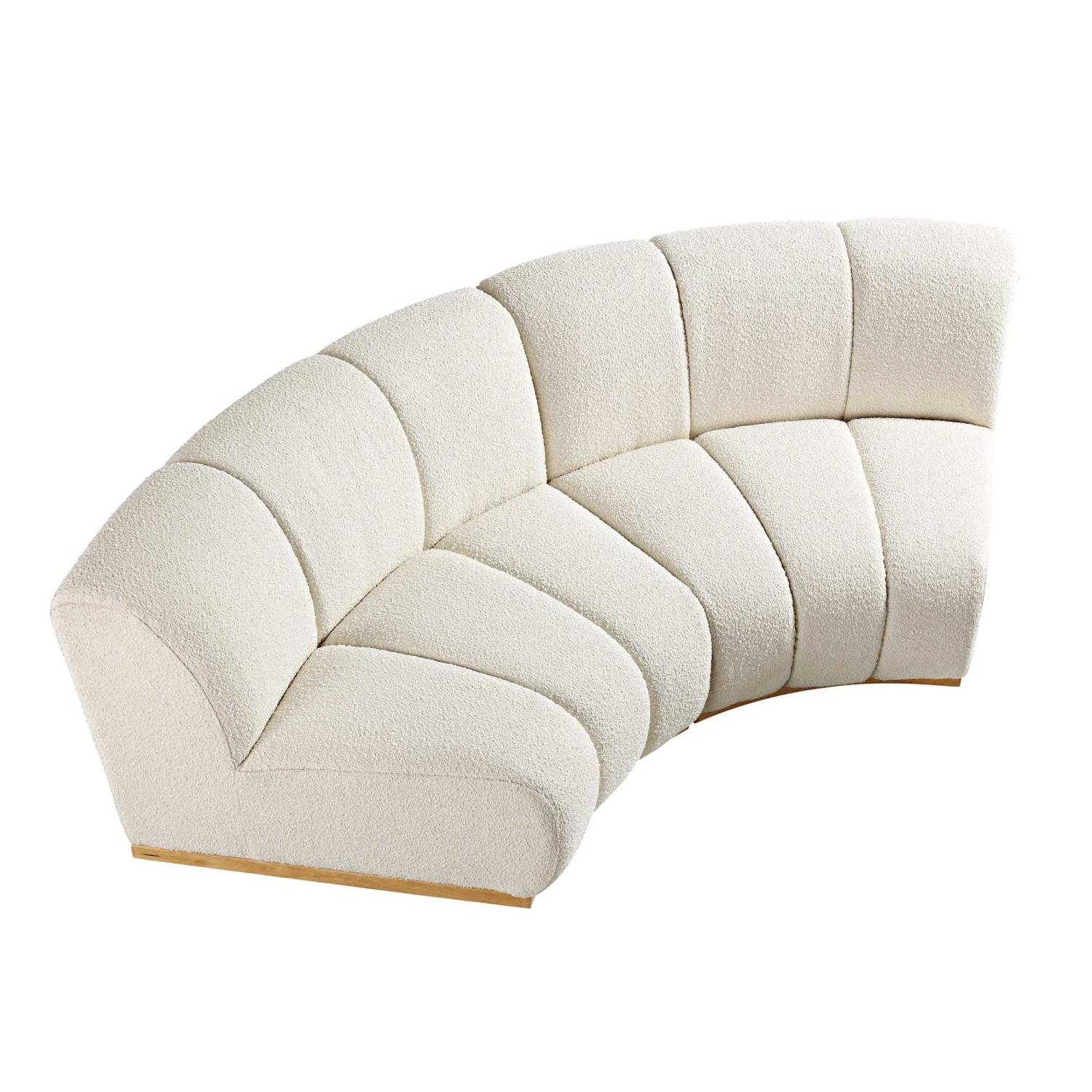 Granvia Ecru Boucle Modular Sofa, 2-Seater Curved Sofa 4 Granvia Ecru Boucle Modular Sofa, 2-Seater Curved Sofa - Image 4